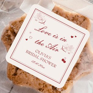 Love is in the Air Valentine Bridal Shower Square Sticker