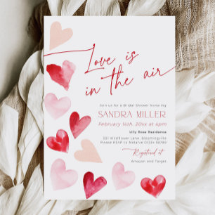 Love is in the Air Valentine Hearts Bridal Shower Invitation