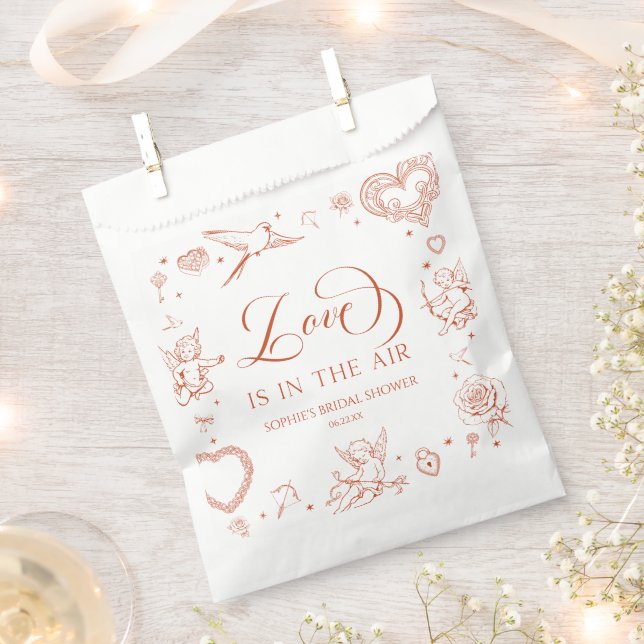 Love Is In The Air Valentine's Day Bridal Shower Favour Bags (Clipped)