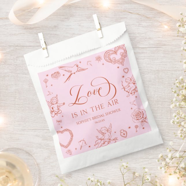 Love Is In The Air Valentine's Day Bridal Shower Favour Bags (Clipped)