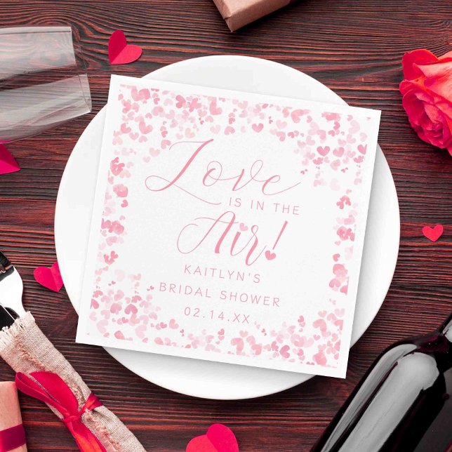 Love Is In The Air Valentine's Day Bridal Shower Napkin (Creator Uploaded)