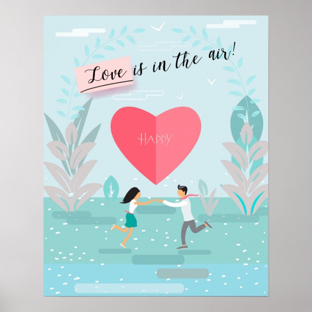 "Love is in the Air!" Valentine's Day Modern Poster (Front)