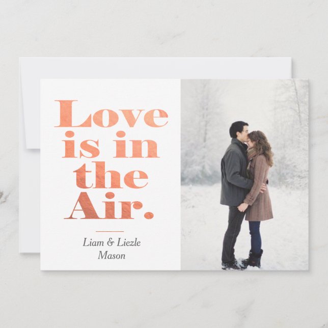 Love is in the Air Valentine's Day Photo Card (Front)