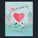 "Love is in the Air!" Wedding Day Modern Trendy Poster<br><div class="desc">"Love" Modern Abstract Poster, Illustration, Paper ART Design, "Love is in the Air!" lettering - Enamoured couple, man and woman on Spring Garden landscape, with decorative flowers, hearts - cut paper, pattern. Beautiful Romantic Hand Drawn Illustration, Watercolor background. Trendy Elegant Design. Art & Wall Décor > Posters & Prints. (For...</div>