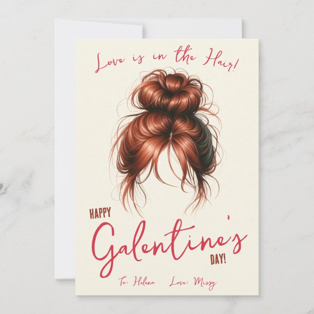 Love is in the Hair, Hair Tie, Scrunchie Gift Card (Front)