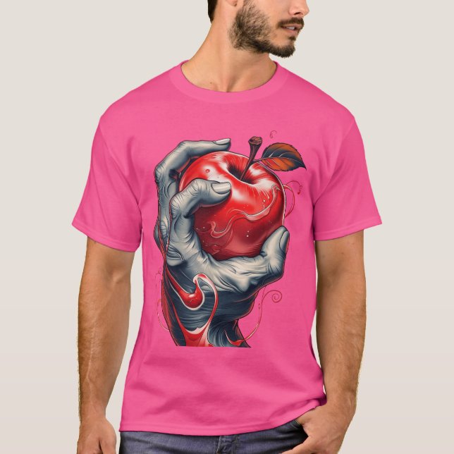 Love is in the Squeeze: Tattoo-Inspired Red Apple  T-Shirt (Front)