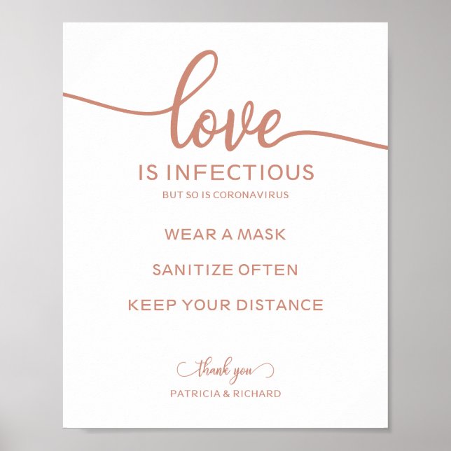Love Is Infectious But So Is Coronavirus Sign (Front)