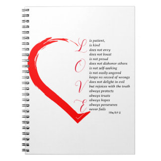Love is kind Bible verse | 1 Cor 13:4-8 Latte Mug Notebook