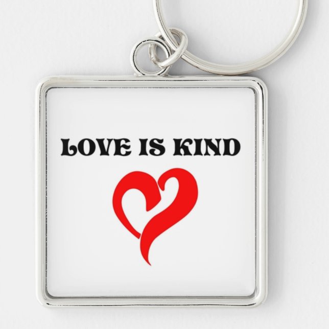 "LOVE IS KIND" HEART KEY RING (Front)