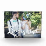 Love is Kind Photo and Name<br><div class="desc">Inspirational Love is Kind Custom Photo and Personalised Name Keepsake Photo Block.</div>