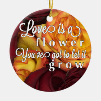 Love is Like a Flower Ceramic Tree Decoration