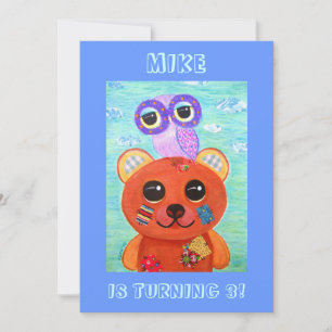 Love Is Like A Handmade Teddy Bear Birthday Party Invitation