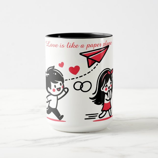 Love is like a paper plane mug (Center)