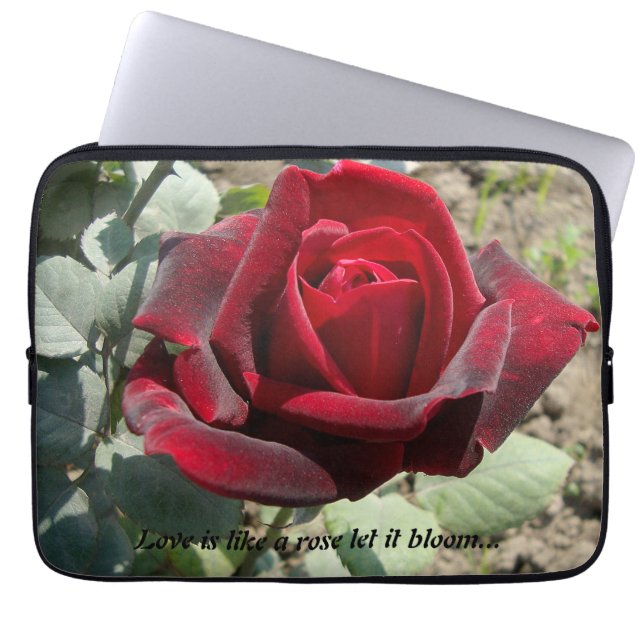 Love is like a rose computer sleeve.. laptop sleeve (Front)