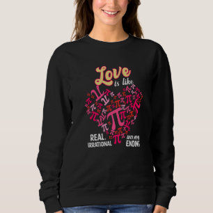 Love Is Like Pi Math Pi Day Valentines Day Sweatshirt