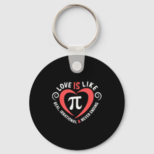 Love Is Like Pi Valentine Day Shirt Funny Math Tea Key Ring