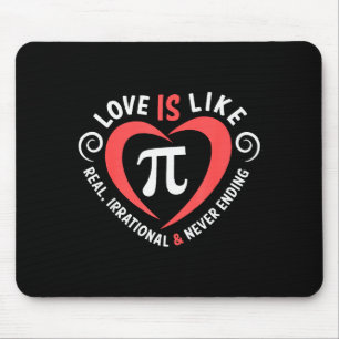 Love Is Like Pi Valentine Day Shirt Funny Math Tea Mouse Pad