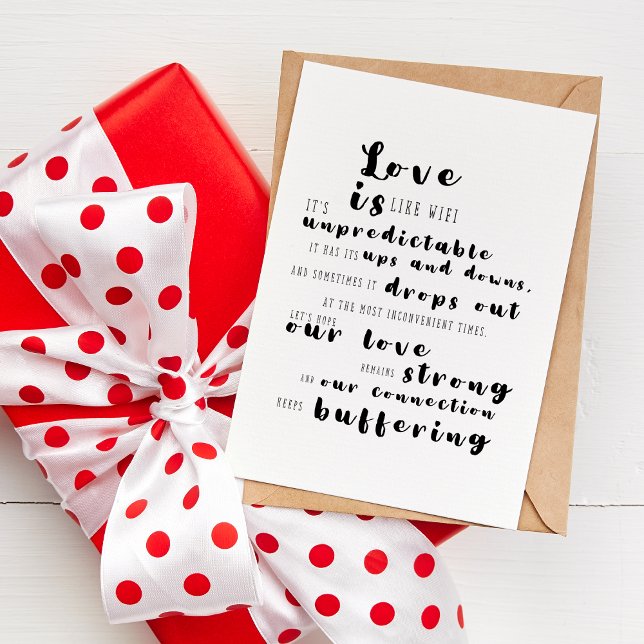 Love Is Like Wifi - Typography Modern Love Quote  Card (Creator Uploaded)