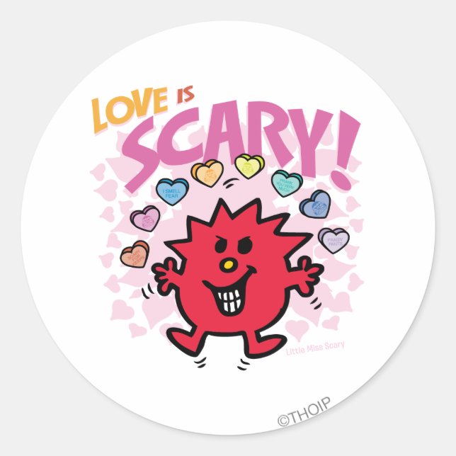 Love Is Little Miss Scary Classic Round Sticker (Front)