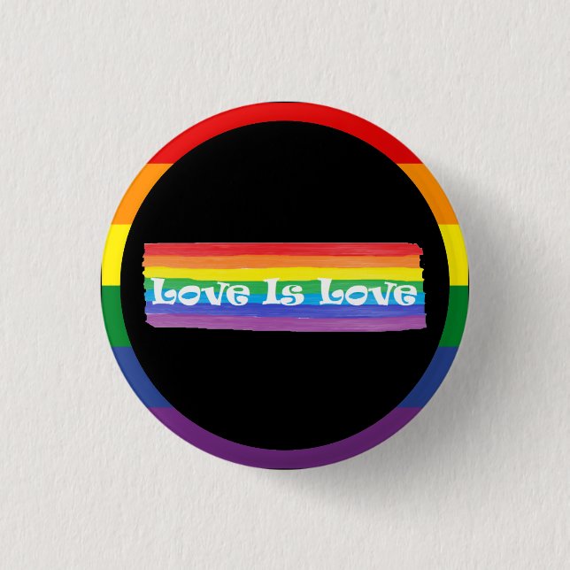 love is love 3 cm round badge (Front)