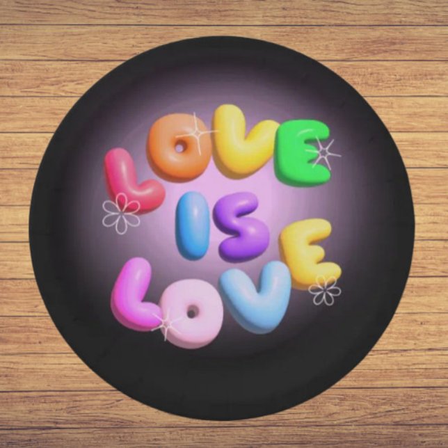 Love is Love: 3D Rainbow Pride Paper Plates (Creator Uploaded)