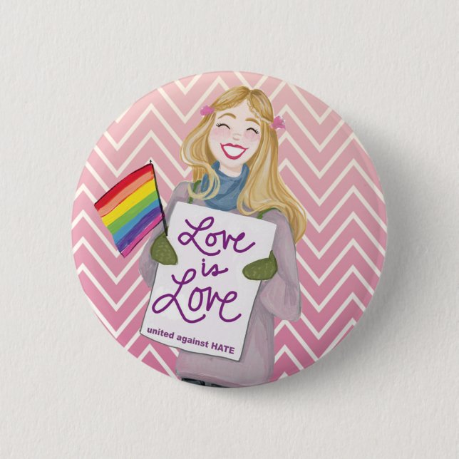 Love is Love 6 Cm Round Badge (Front)