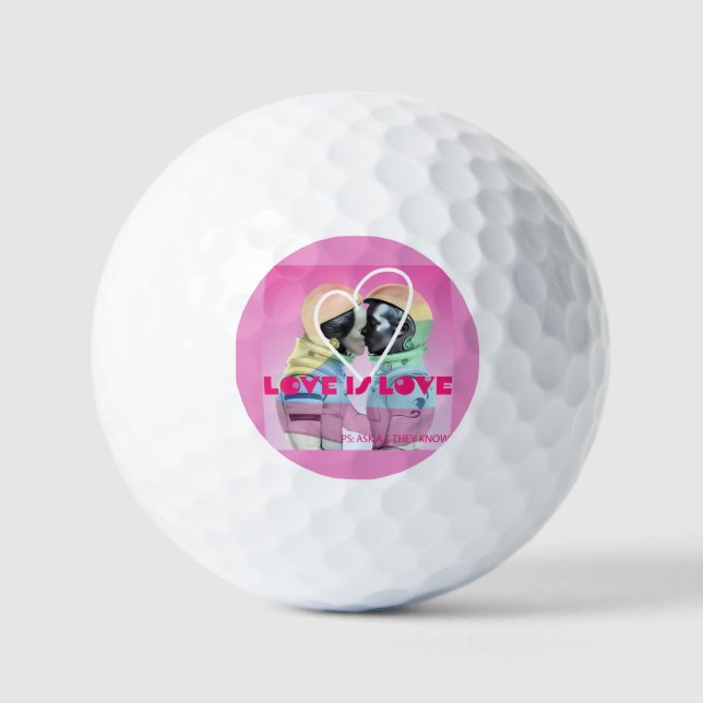 Love is Love All Love Equal LGBT Golf Balls (Front)