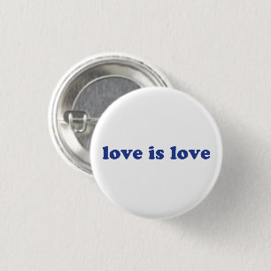 "Love is love" blue letters - 3 Cm Round Badge