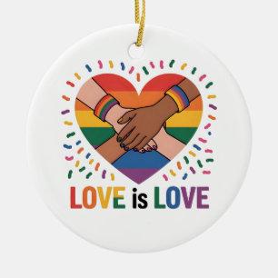 Love is love ceramic tree decoration