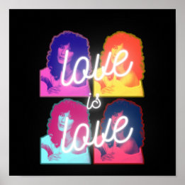 Love is love Cher Colorful LGBTQ Pride Poster