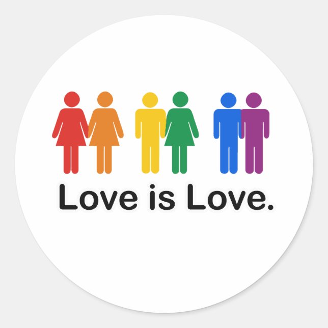 Love is Love Classic Round Sticker (Front)