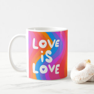 LOVE IS LOVE Colourful Rainbow Gay Pride Coffee Mug