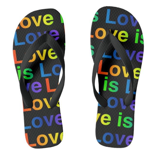 Love is Love flip flops (black) (Footbed)