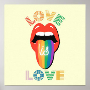 Love is love Fun Colorful LGBTQ Pride Month Poster