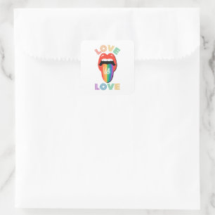 Love is love Fun Cool LGBTQ Pride Month Square Sticker