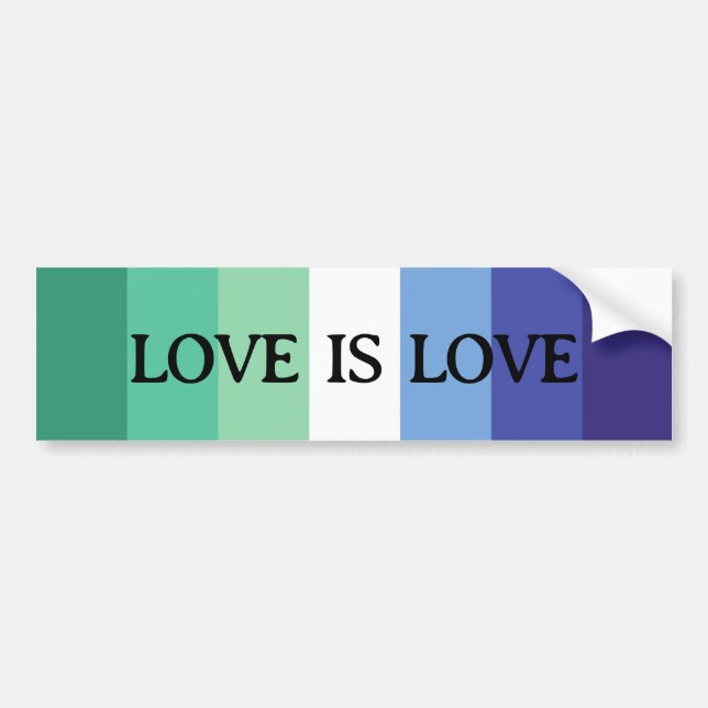 Love is Love Gay Flag Bumper Sticker (Front)