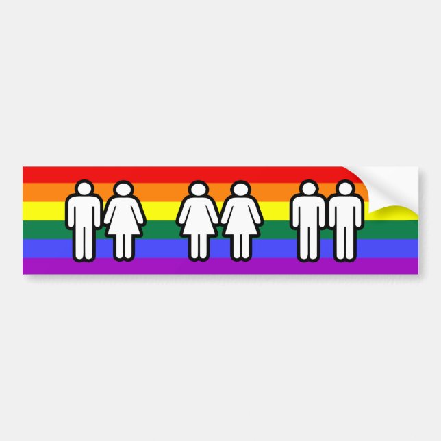 Love is Love Gay Pride Rainbow Bumper Sticker (Front)