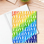 Love is Love Gay Pride Rainbow Planner<br><div class="desc">This colourful planner is decorated with a watercolor rainbow background and a Love is Love pattern in stylish white typography.</div>