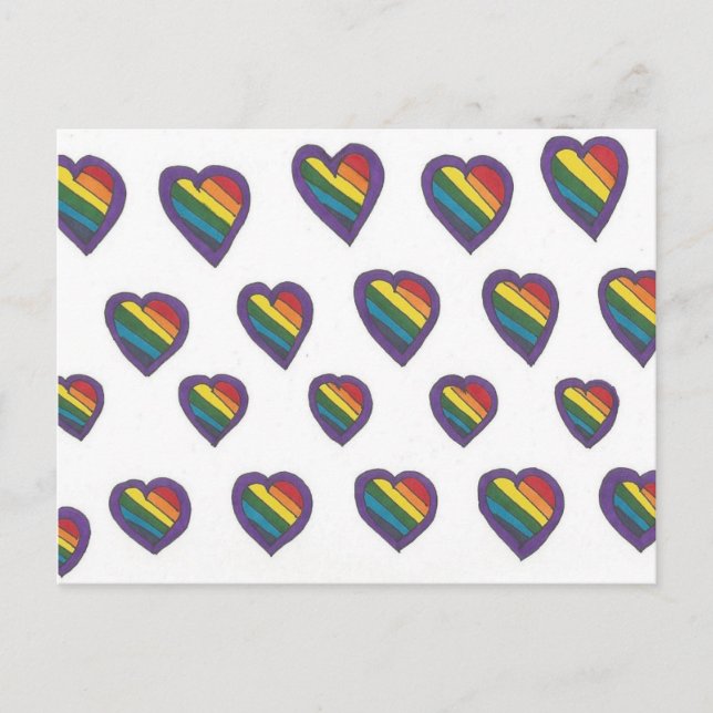 Love is Love Heart pattern Postcard (Front)