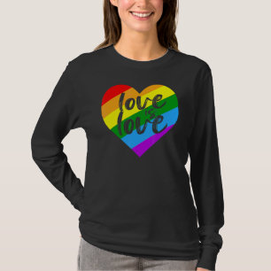 Love Is Love Heart Rainbow Lgbt Equality Pride Mon T-Shirt