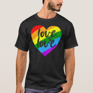 Love Is Love Heart Rainbow Lgbt Equality Pride Mon T-Shirt