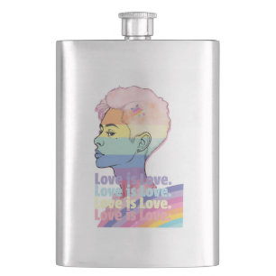 Love is Love Hip Flask