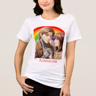 Love is Love - Human-Robot Couple Women's T-Shirt Tri-Blend Shirt