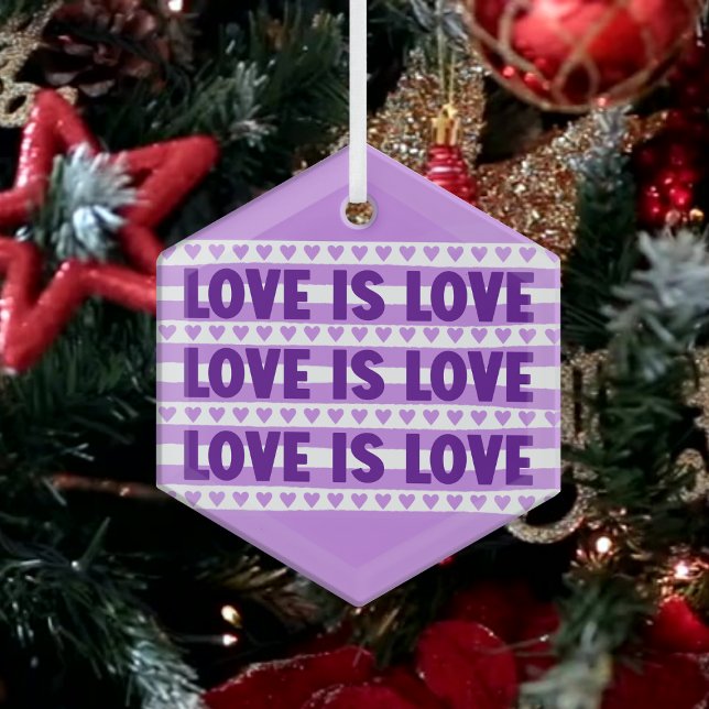 Love is Love in Purple Glass Tree Decoration (Creator Uploaded)