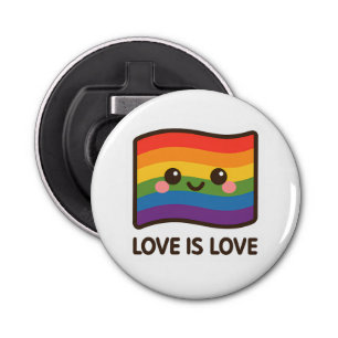 Love is Love – Kawaii Rainbow Design Bottle Opener