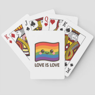 Love is Love – Kawaii Rainbow Design Playing Cards