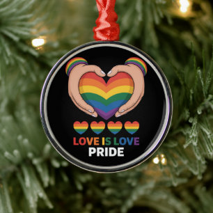 love is love lgbqt metal tree decoration