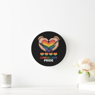 Love is Love LGBQT Round Clock