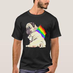 Love Is Love Lgbt Flag Gay Pride Rainbow Lgbt Pug T-Shirt