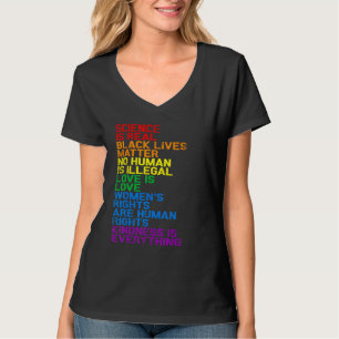 Love Is Love LGBT Flag Science Is Real BLM Melanin T-Shirt